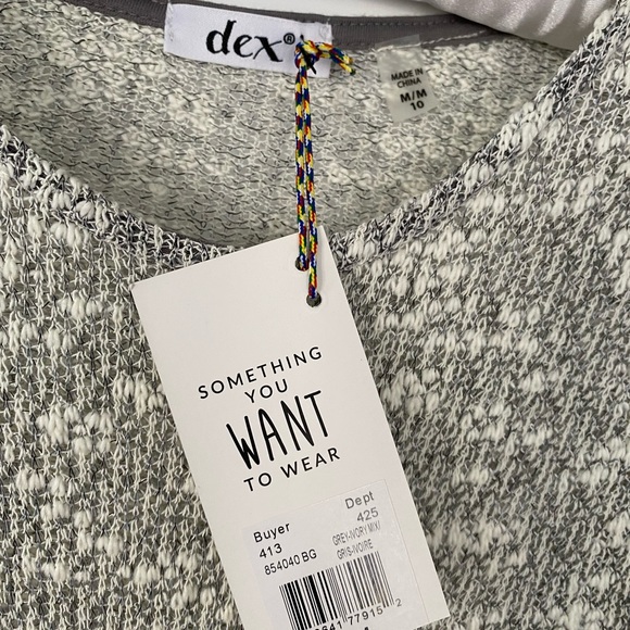 Girls Grey Sweater Top with Lacey Inserts - 10 Years old - Picture 3 of 6